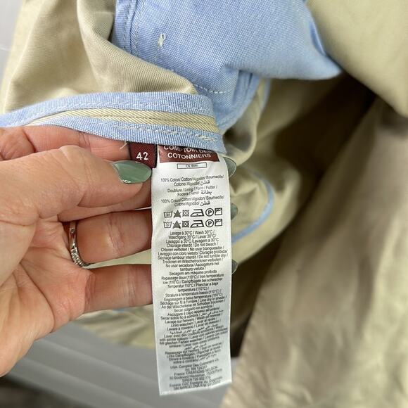 COMPTOIR DES COTONNIERS Tan Cotton Trench Coat Jacket‎ Double Breasted Size 42 - Picture 8 of 10